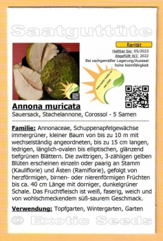 Annona muricata, Corossol, 5 Samen